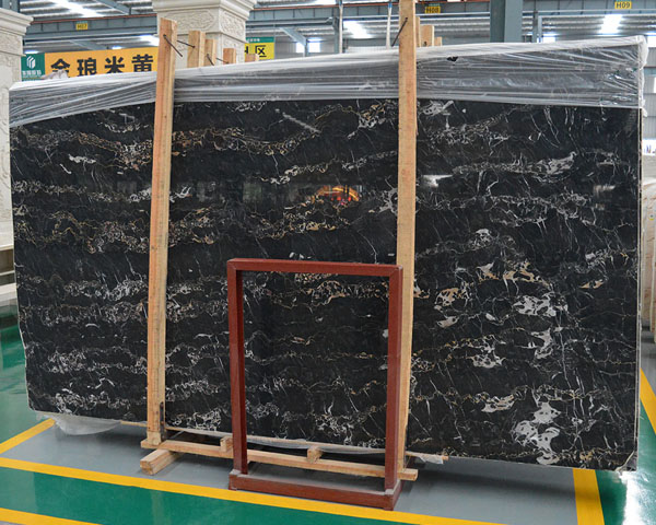 Imported gold vein black portopo marble Italy