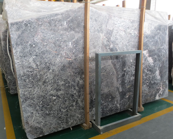 Light blue emperador gray marble slab for sale