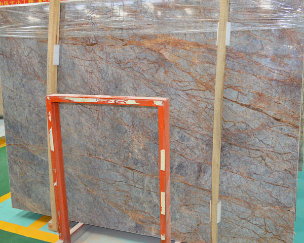 China gold silk veins purple marble slab good price