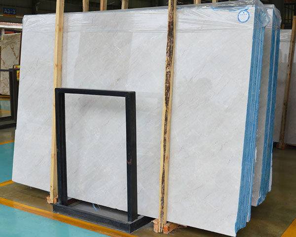 Polished hoar beige marble slab for flooring tiles