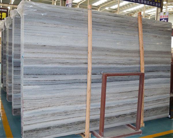 China blue crystal wood vein marble slab supplier
