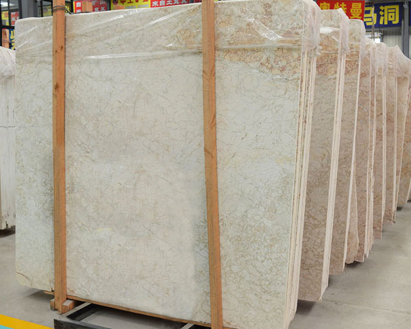 Polished golden vein hoar beige marble slab