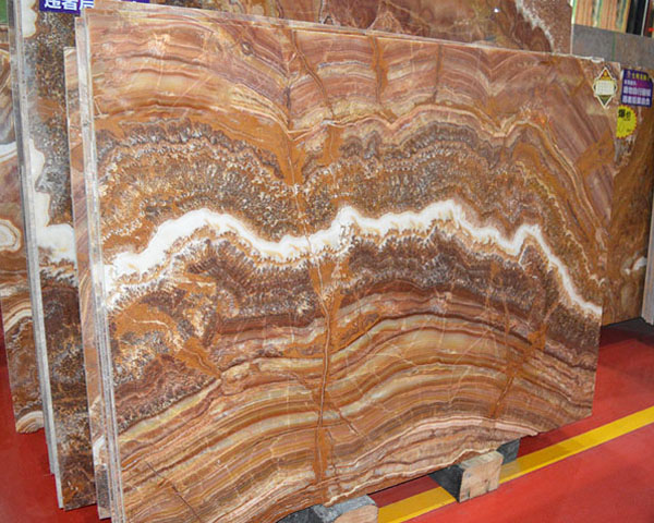 Imported black Sea brown river veined onyx slab