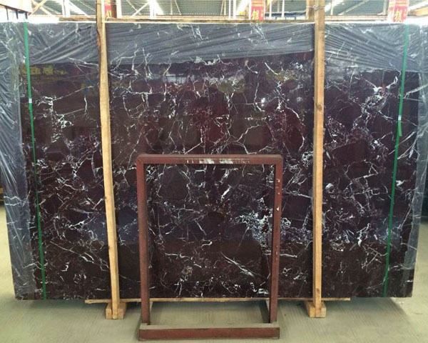 Rosso levanto purple red marble with white veins