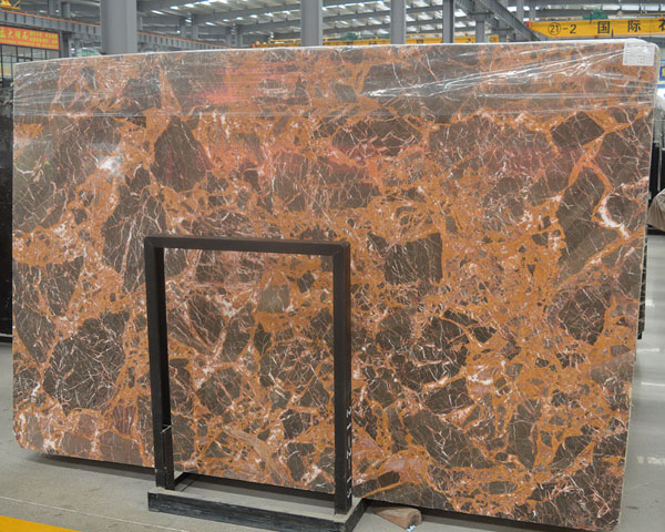 Royal grey spots golden brown marble slab