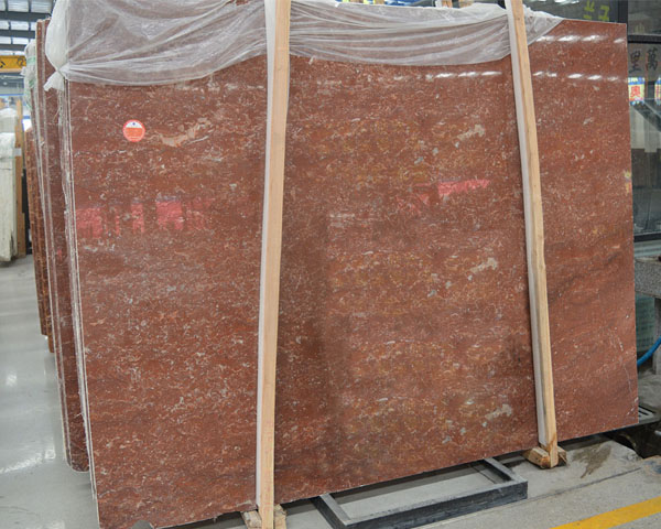 Polished red rose marble slab tiles for sale