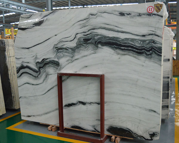 China black river veins white marble slab tiles