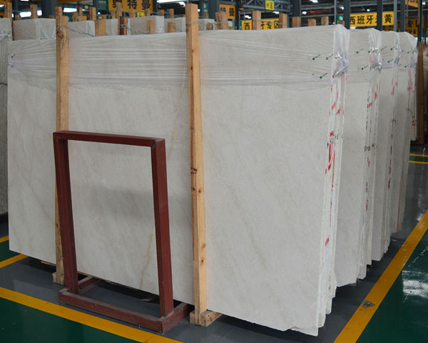 New luna pearl white wavy grain marble slab