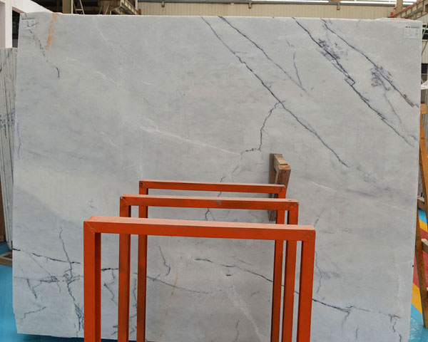 Polished tiny grey veins white onyx marble slab