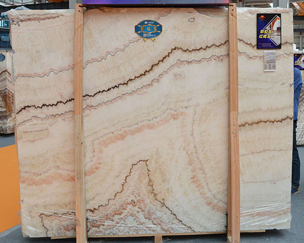 Rainbow wooden grain beige onyx slab price