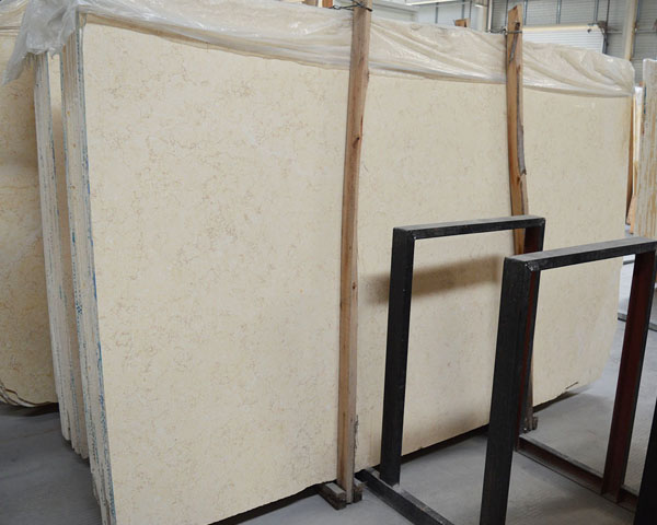 Egyptian light colored cream beige marble slab