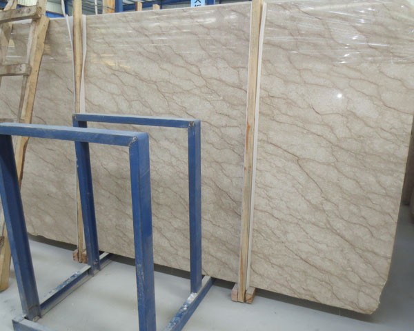 Natural rose vein castel beige marble slab for sale