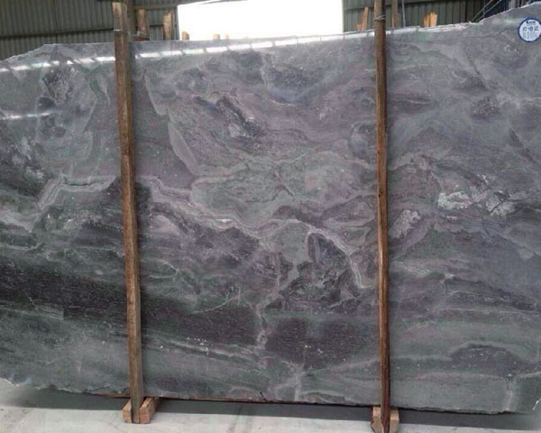 Honed grey wavy grain marble slab flooring tiles