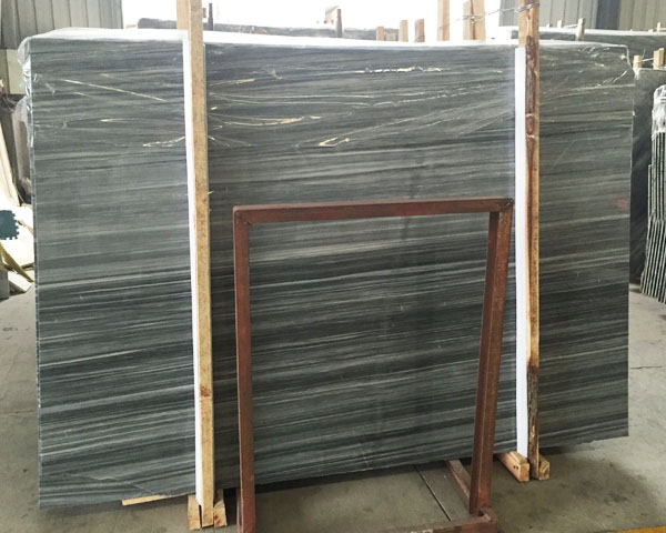 Hot sale new straight grey vein white marble slab