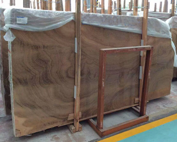 Imperial family coffee brown wood vein marble slab