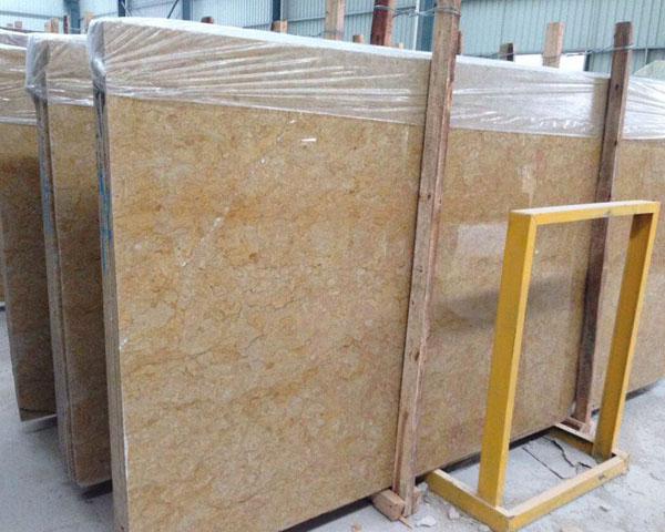 Natural yellow macular marble slab from China