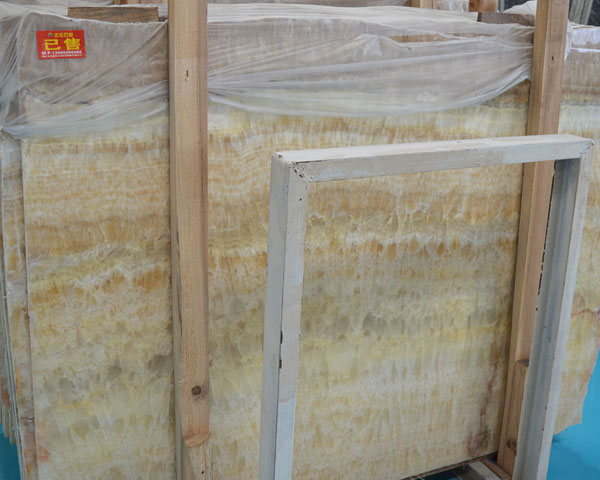 Hot sale light color yellow honey onyx marble slab