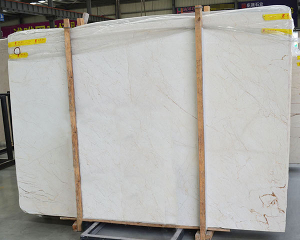 Light cream rose hoar beige marble slab for sale