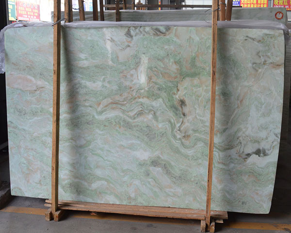 Rainbow fantastic colored green onyx marble slab