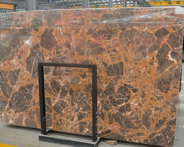 Italian royal gold vein coffee brown marble slab