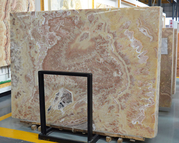 Luxury chrysanthemum yellow onyx marble slab