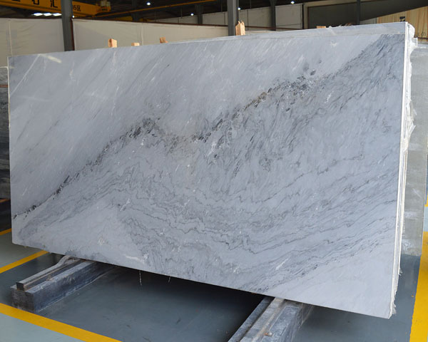 New palissandro blue wavy grain marble slab