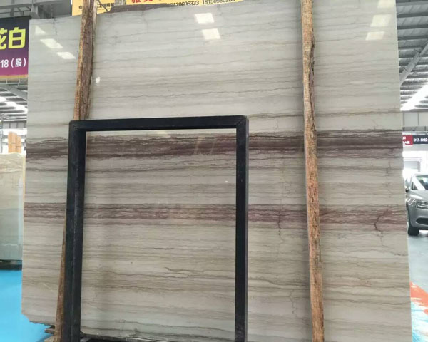 Polished purple wood grain onyx hoar white marble slab