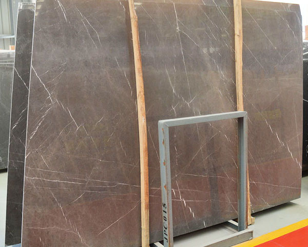 Natural dark colored Bulgaria grey marble slab 