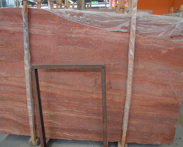 Chinese red travertine limestone slab supplier