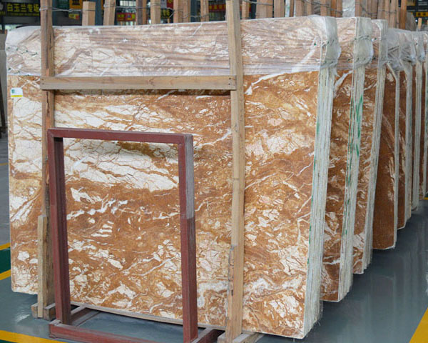 Imported gold vein beige marble slab good price