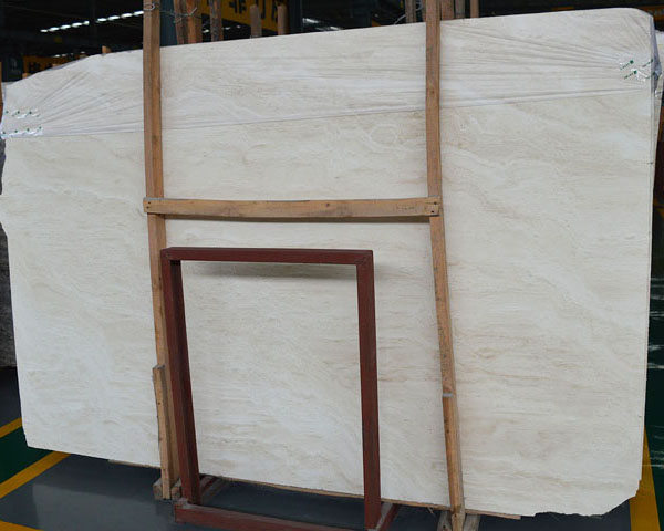 Italian roman hoar white travertine marble slab